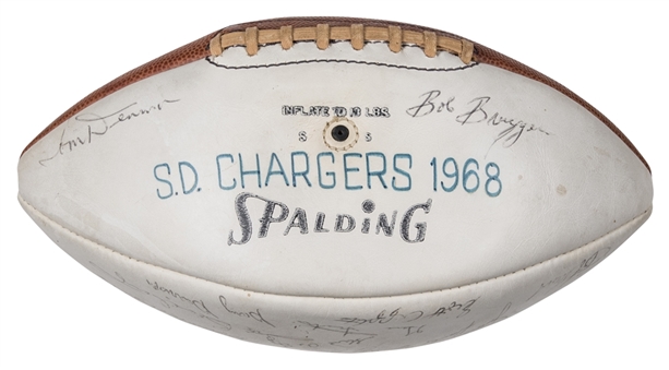1968 San Diego Chargers Game Used and Team Signed Football (Allison LOA & PSA/DNA PreCert)